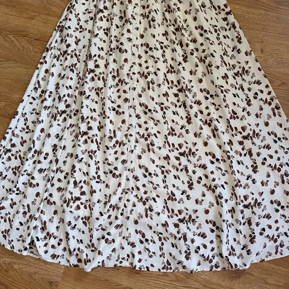 Piper & Scoot Cream Brown Maxi Dress S - Picture 11 of 15